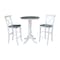 International Concepts Round 30 in Rd Pedestal Bar Ht Table, 2 X-Back Bar Ht Stools, White/Heather Gray, 30 in W, 30 in L K05-30RT-6B-S6133-2 - alternate 1
